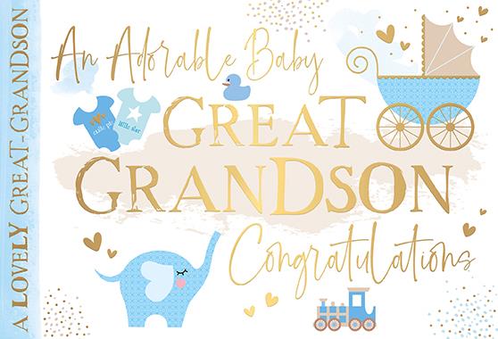 Adorable baby Great-Grandson card