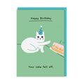 Your Cake fell off - Ken the cat birthday card
