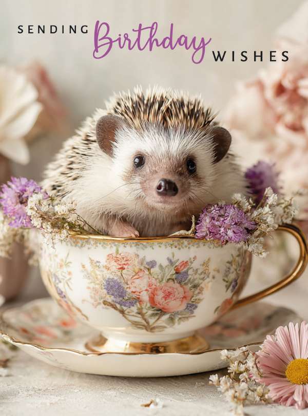Sending Birthday Wishes, hedgehog