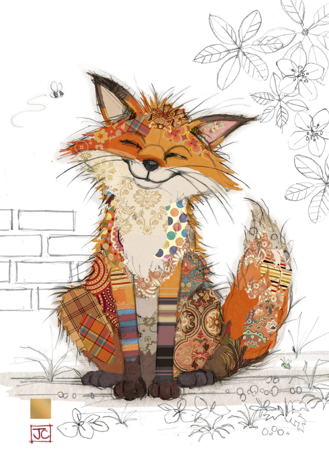 Frankie Fox  - Bug Art greetings cards