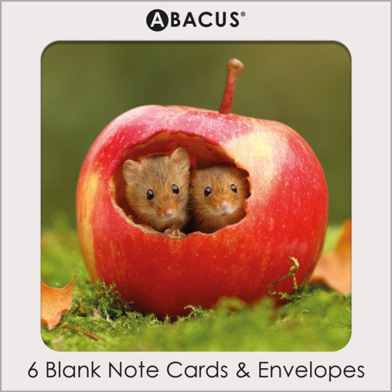 Mice in apple - Pack of 6 blank notelets