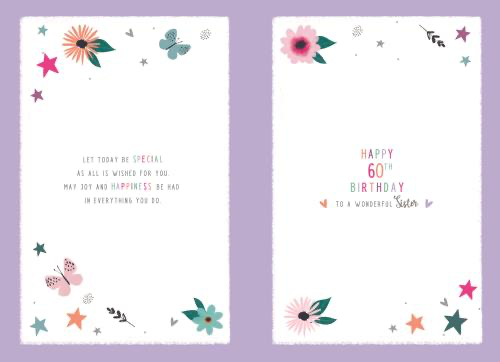 Special Sister on Your 60th Birthday - Birthday Card