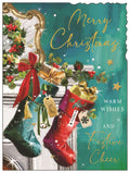 Open Christmas (stockings) - Christmas Card