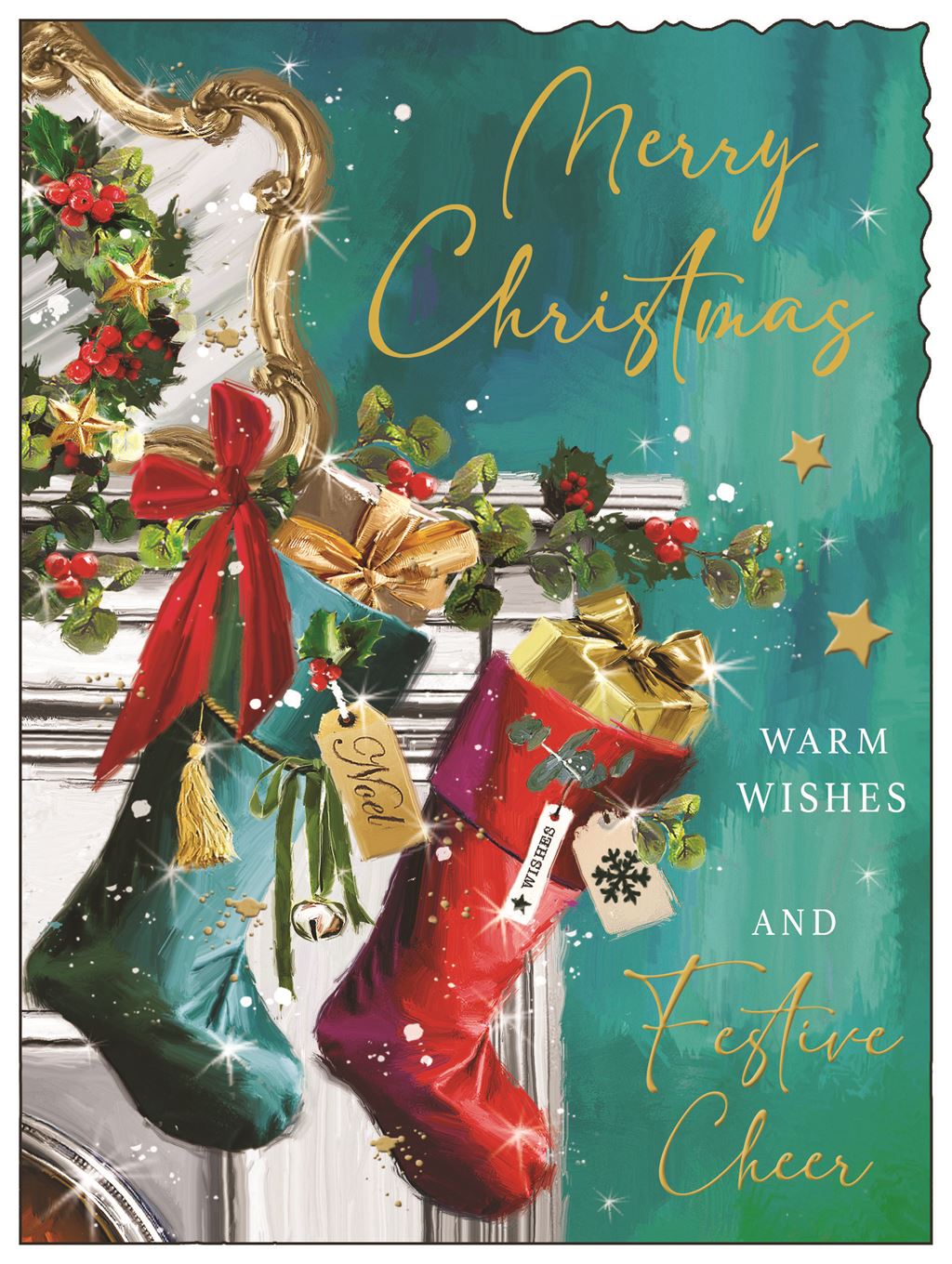 Open Christmas (stockings) - Christmas Card