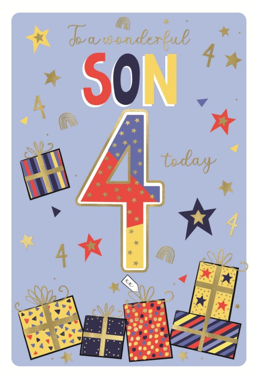 For a Special Son on your 4th Birthday - 4th Birthday Card