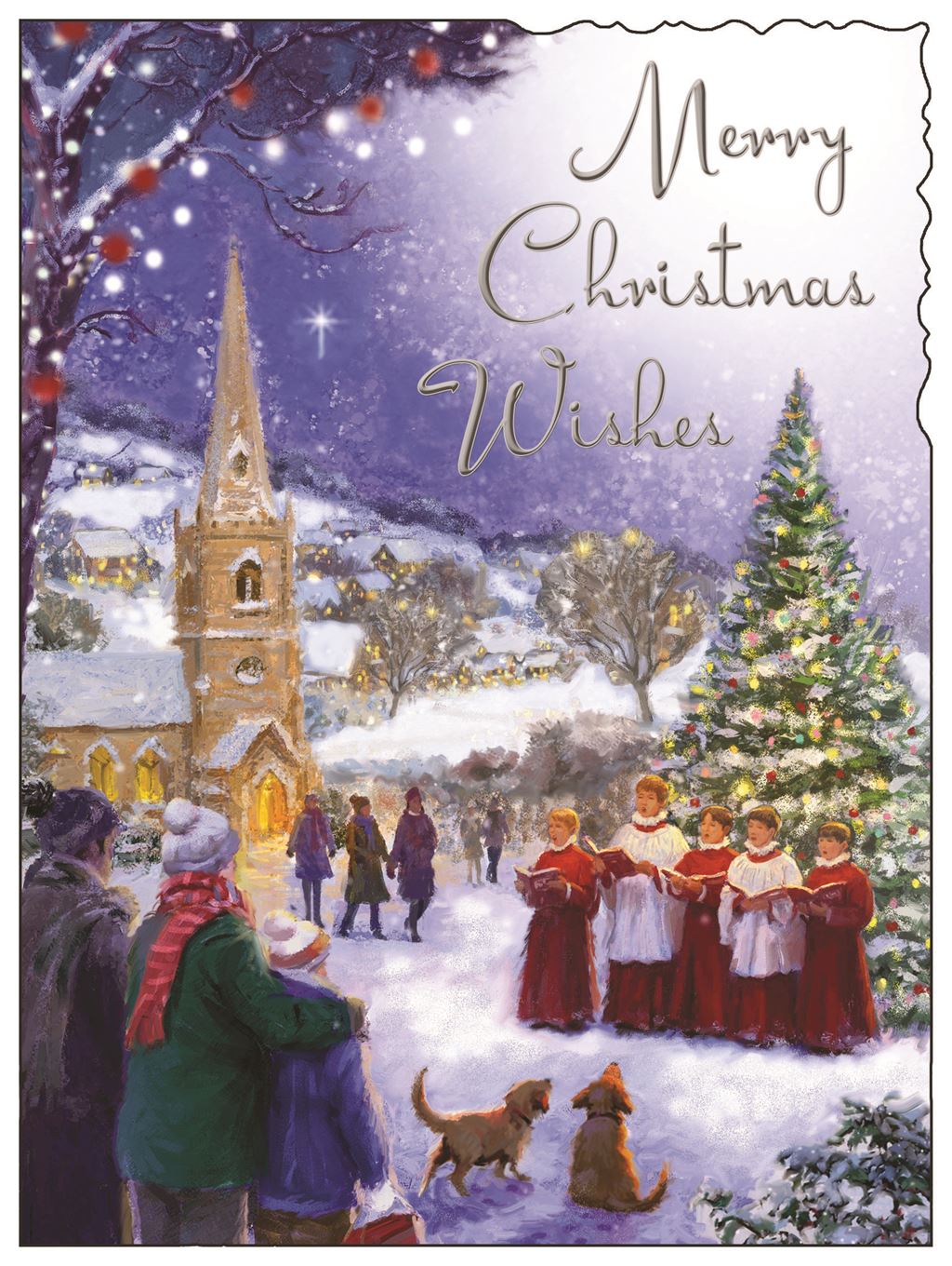 Merry Christmas Wishes (carol singers) - Christmas Card