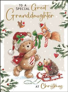 Great Granddaughter (candy cane) - Christmas Card