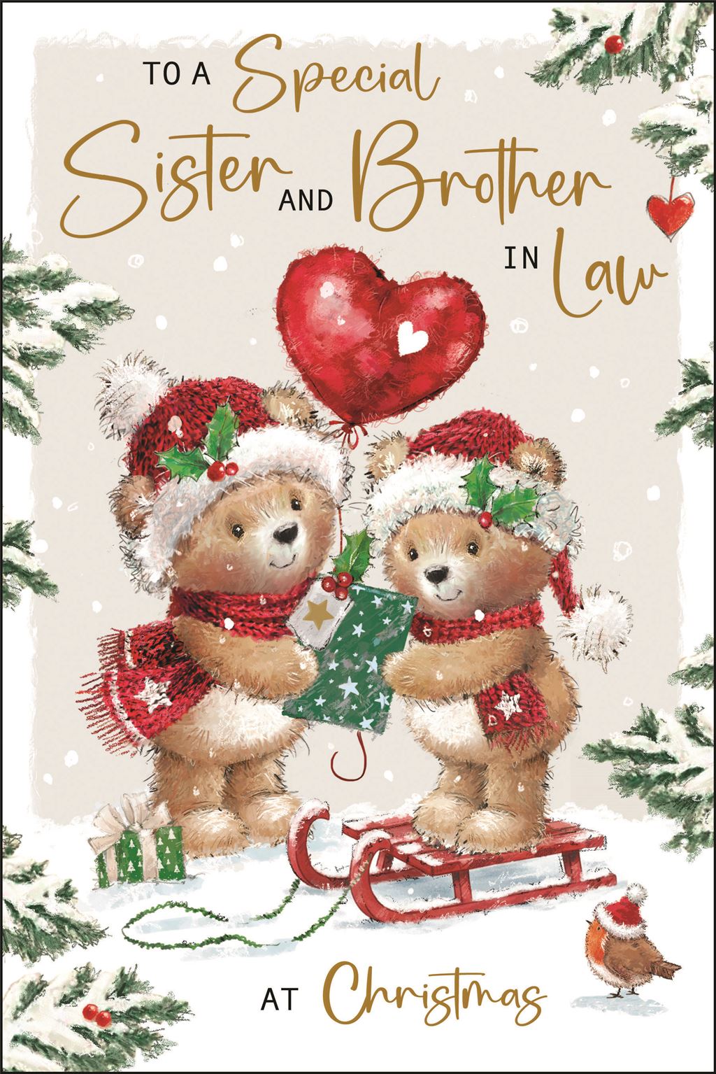 Sister & Brother in Law (balloon) - Christmas Card