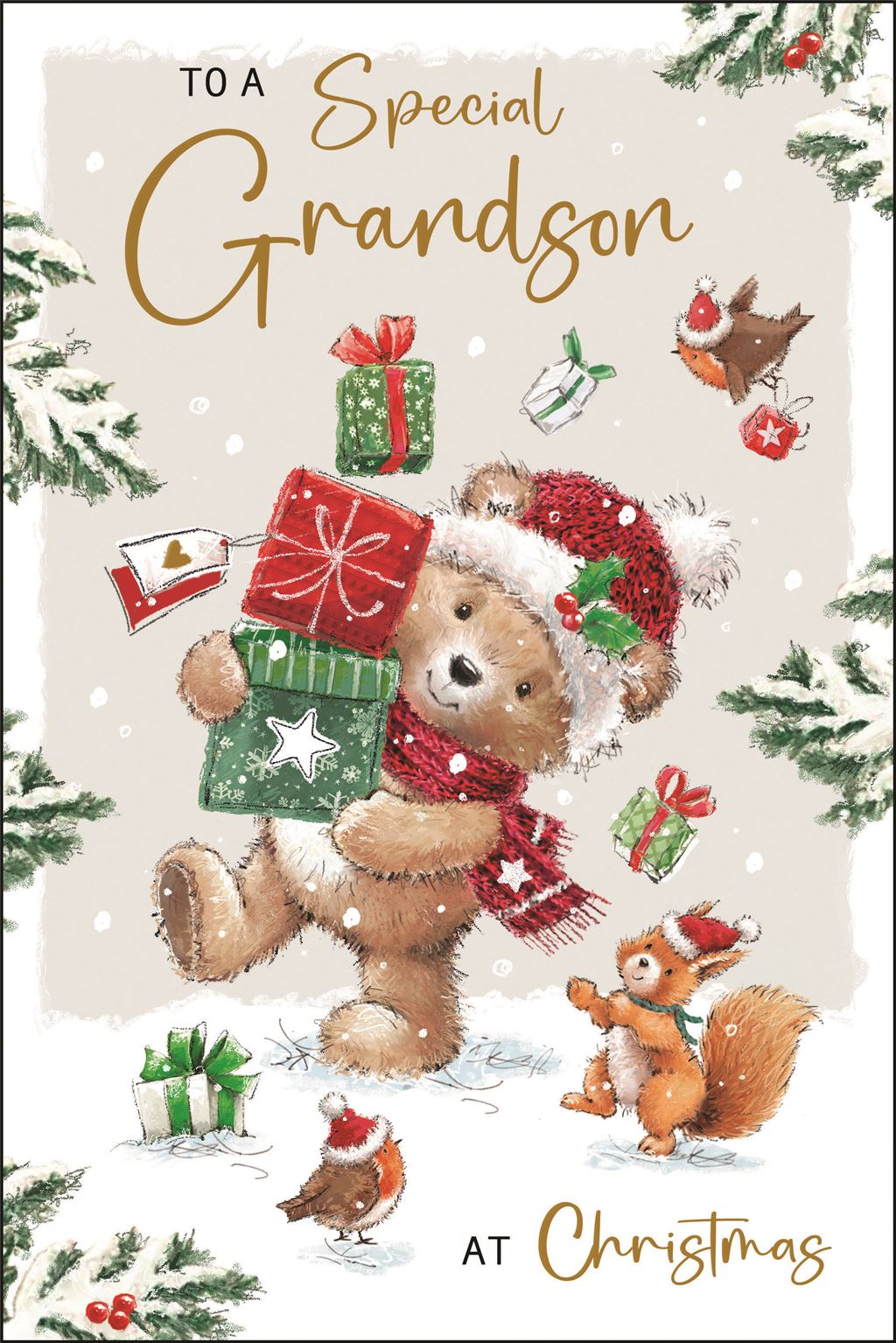 Grandson (presents) - Christmas Card