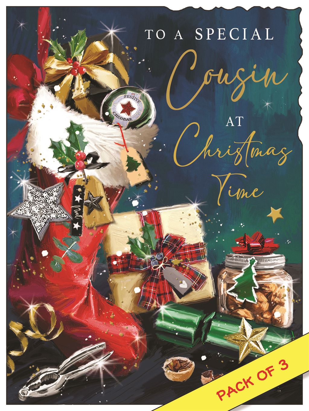 Cousin male (stocking) - Christmas Card