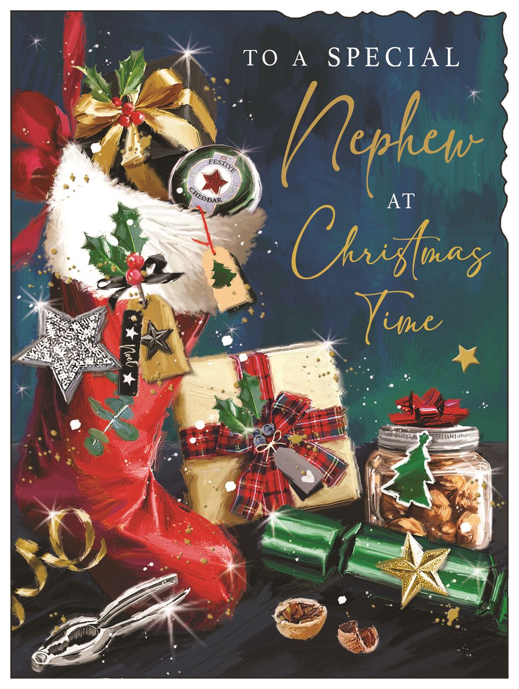 Nephew (stocking) - Christmas Card