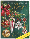 Cousin female (baubles) - Christmas Card