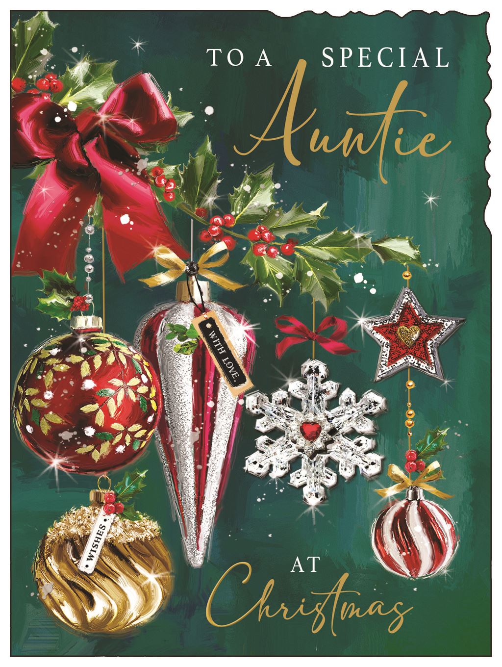 Auntie (baubles) - Christmas Card