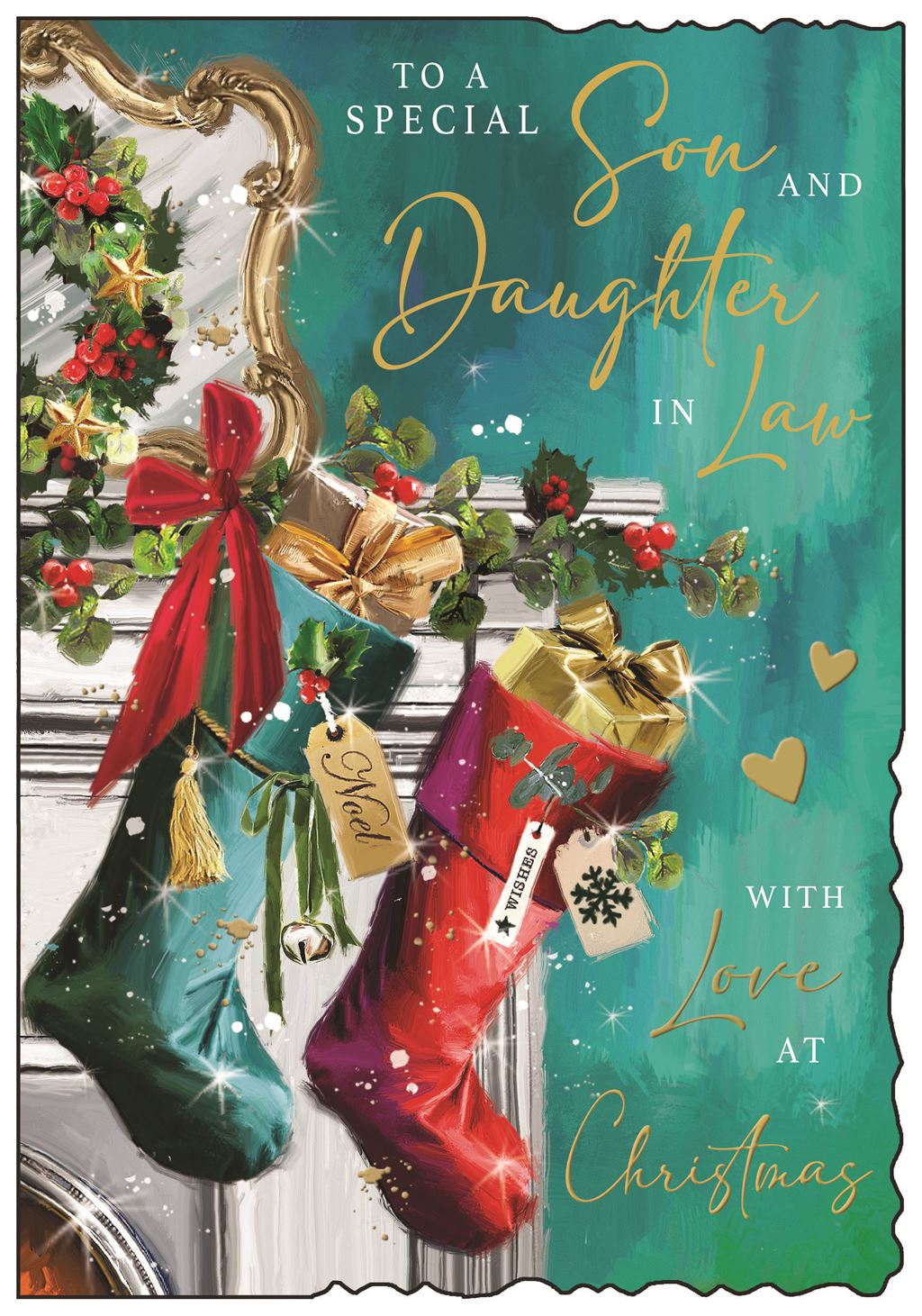 Son & Daughter in Law (stockings) - Christmas Card