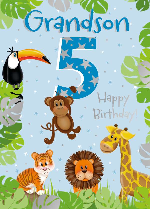 Grandson 5th Birthday card
