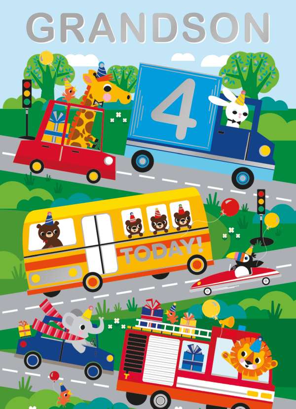 Grandson 4th  Birthday card