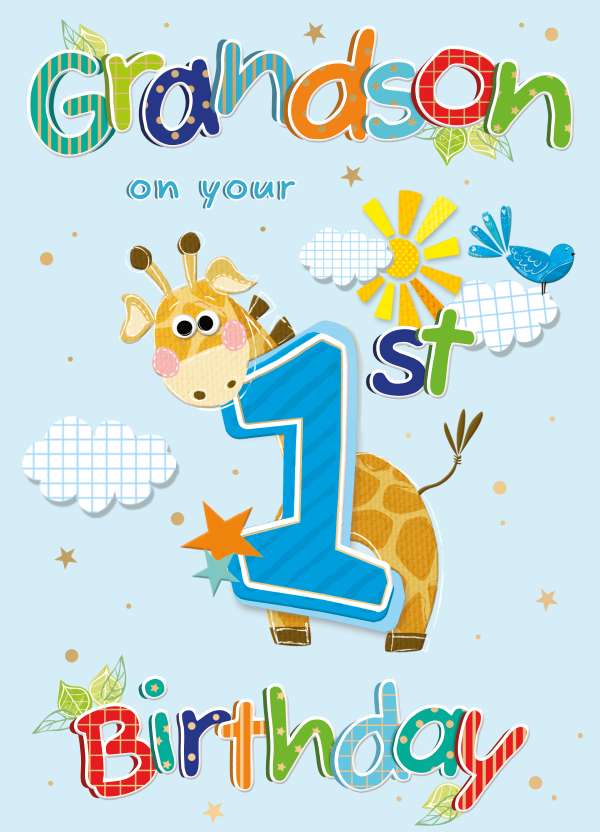 Grandson 1st Birthday card