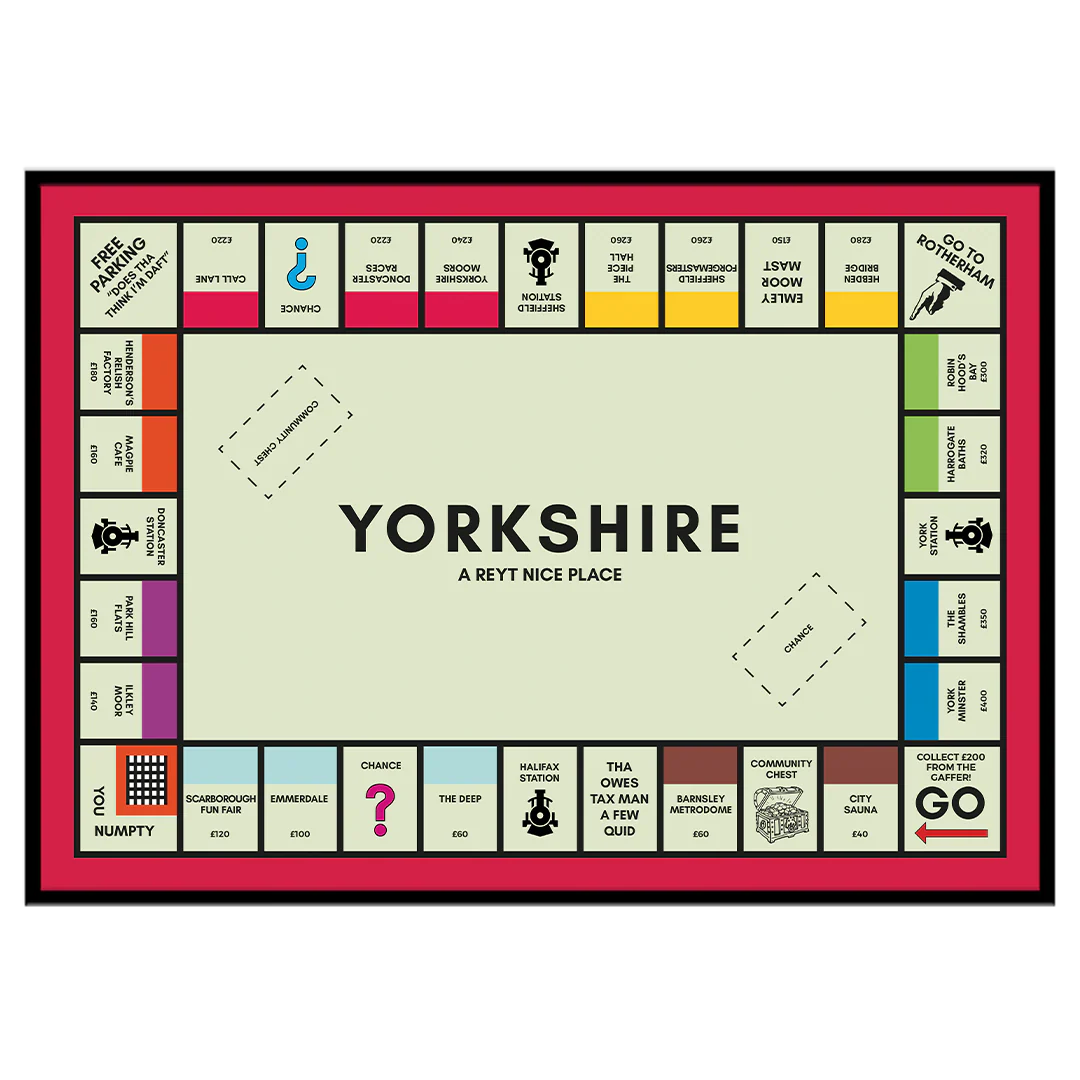 Yorkshire Monopoly - A3 Yorkshire print