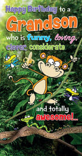 Totally awesome Grandson - funny birthday card