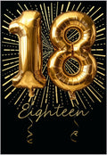 18th, Gold balloons Birthday - 18th Birthday Card