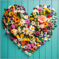Floral Heart - Pack 6 mini blank notelets