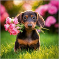 Notelets Dachshund - Pack of 6 blank, mini Notelets