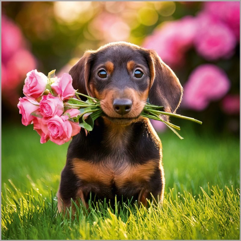 Notelets Dachshund - Pack of 6 blank, mini Notelets