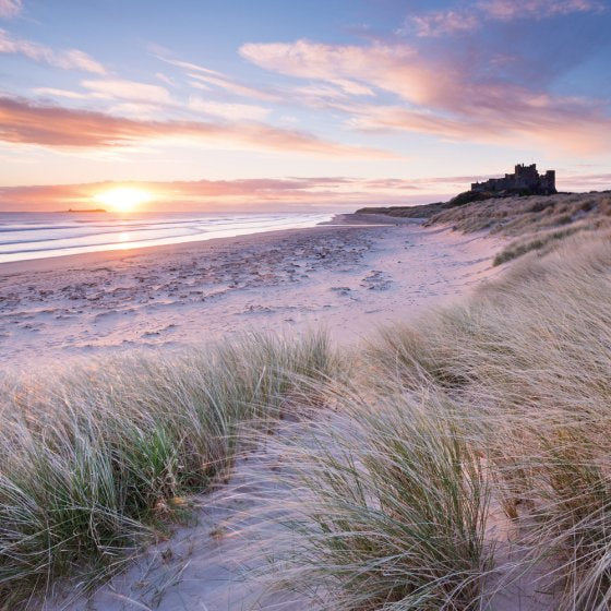 Bamburgh Beach & Castle - Blank Card