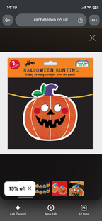 Halloween pumpkin bunting