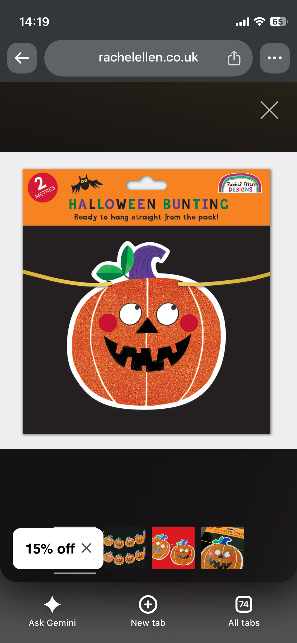 Halloween pumpkin bunting