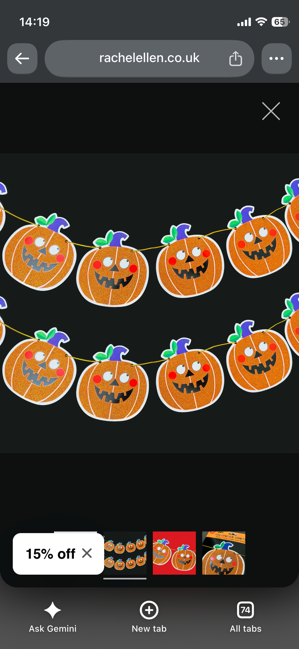 Halloween pumpkin bunting