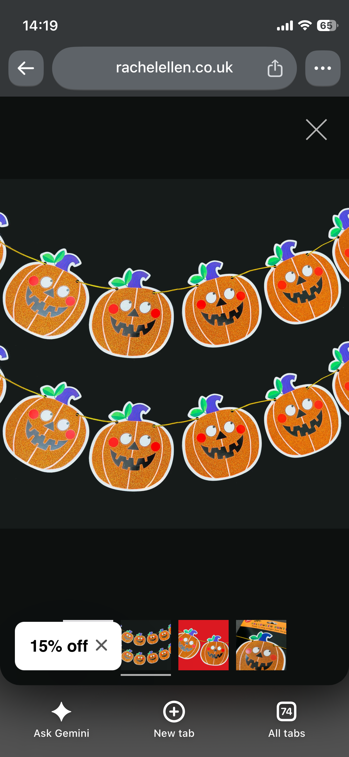 Halloween pumpkin bunting