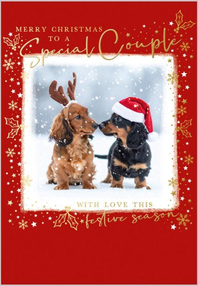 Special couple, dogs - Christmas card