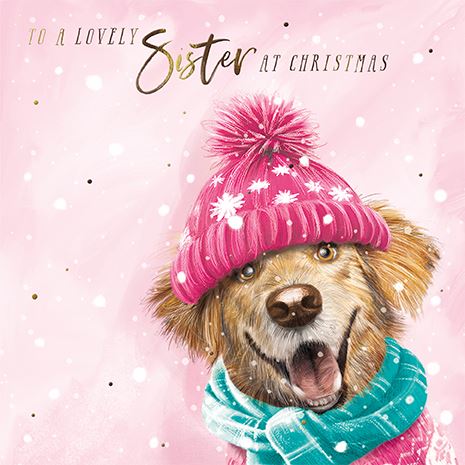 Happy Dog, Sister - Christmas card