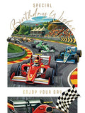 Enjoy your day, motor racing - Birthday card