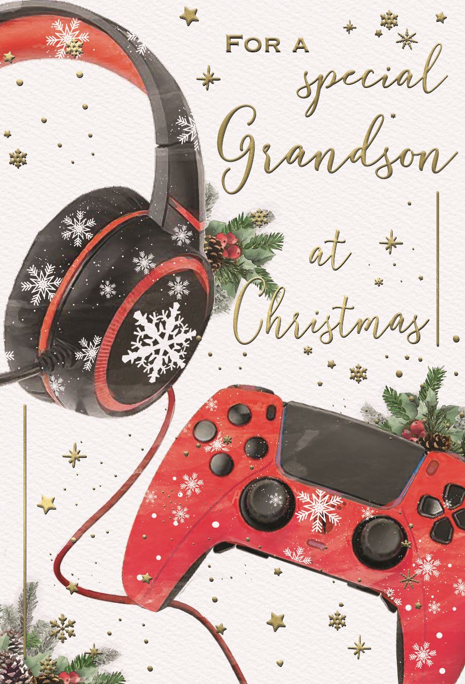Grandson, gamer - Christmas card