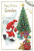 Grandson, Santa - Christmas card