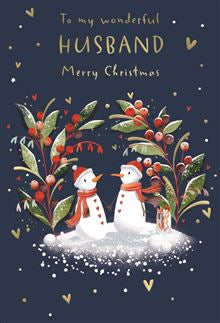 Husband, snowmen  - Christmas card