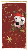 Son, festive football - Christmas card