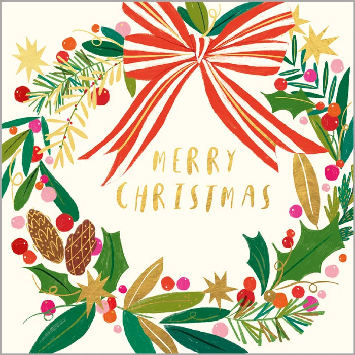 Holly Berry Wreath -5 pack of Charity Christmas cards