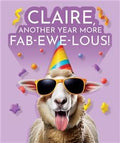 Fab-ewe-lous CLAIRE -Birthday Card