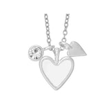 Rhodium Hearts Crystal Necklace - Indulgence Jewellery
