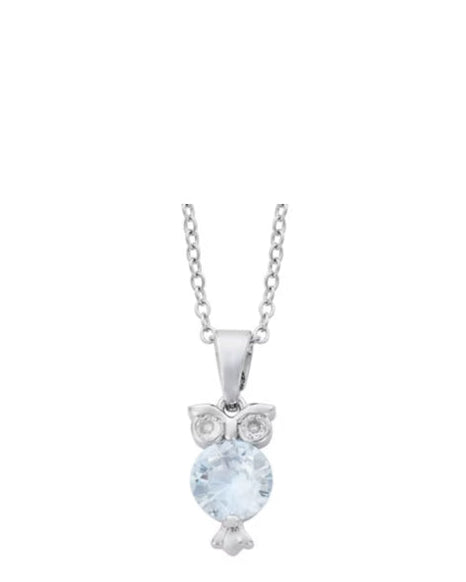 Rhodium CZ Crystal Owl Necklace - Indulgence Jewellery