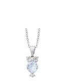 Rhodium CZ Crystal Owl Necklace - Indulgence Jewellery