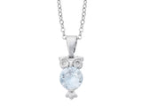 Rhodium CZ Crystal Owl Necklace - Indulgence Jewellery