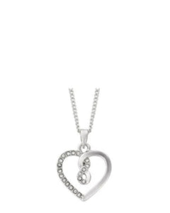 Rhodium Infinity Heart Necklace - Indulgence Jewellery