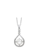 New from Indulgence Jewellery, this elegant rhodium necklace features a timeless design of a tear-drop pendant with a sparkling crystal at the centre. Two smaller crystals sit at the top of the tear with a ring of tiny crystals at the bottom. 