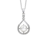 Rhodium Crystal Drop Necklace - Indulgence Jewellery
