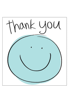 Blue Smiley - thank you card