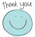 Blue Smiley - thank you card